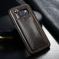 Samsung Galaxy S6 - CaseMe Card Holder KickStand PU Leather Soft Phone Protective Cover Case - Brown